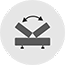 Click-Clack - typ rozkládání tradiční rozkládací pohovky - sedák a opěrák vytvářejí spací funkci